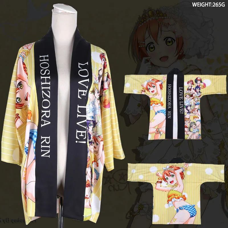 LoveLive! Японские модные повседневные хаори Love live Hoshizora Rin Yazawa Nico плащ юката косплей костюм для мужчин и женщин кимоно - Цвет: 8