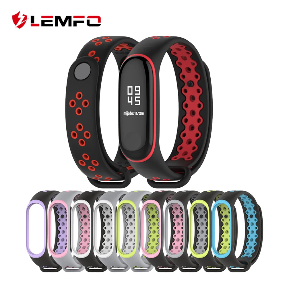 Умные аксессуары LEMFO для Xiaomi mi 3 Band ремешок сменный мужской t Sport Двойной Цветной