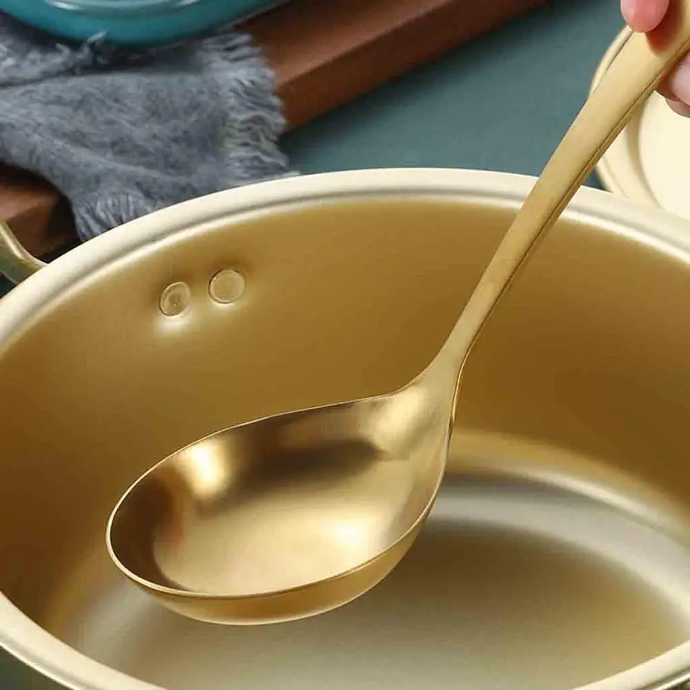 304 Stainless Steel Spoons With Long Handle Korean Soup Dinner Rice/Salad Tableware Kitchen household items 4lp | Дом и сад