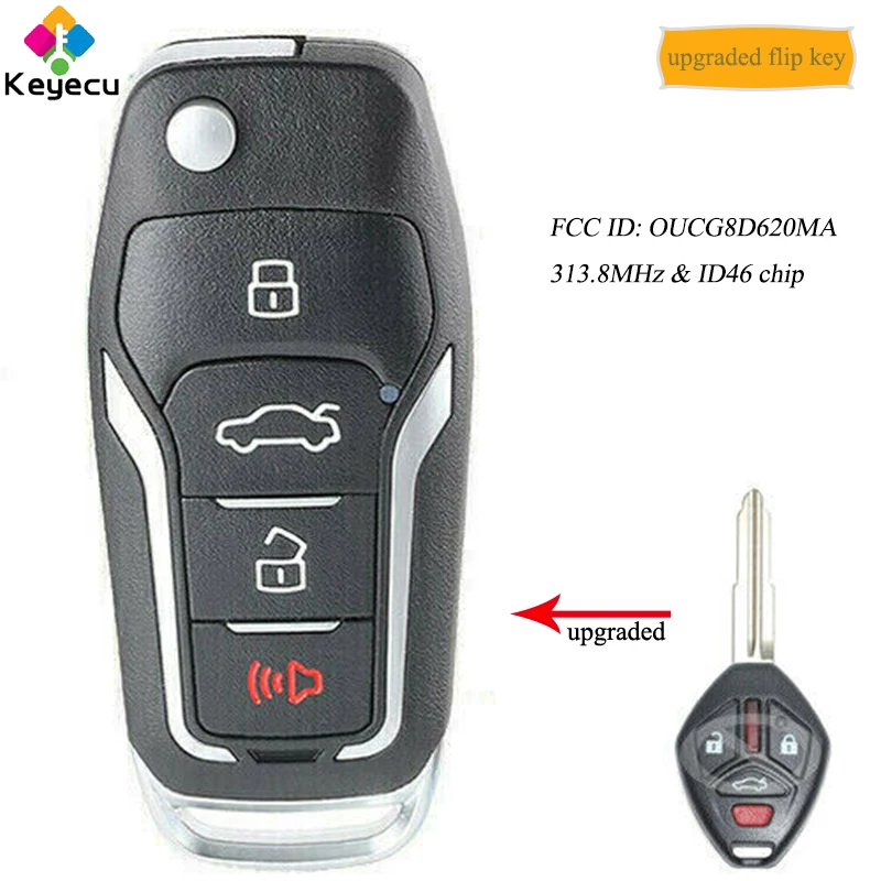 KEYECU сменный Модернизированный дистанционный ключ с 4B 313 8 МГц ID46 чип для Mitsubishi Eclipse