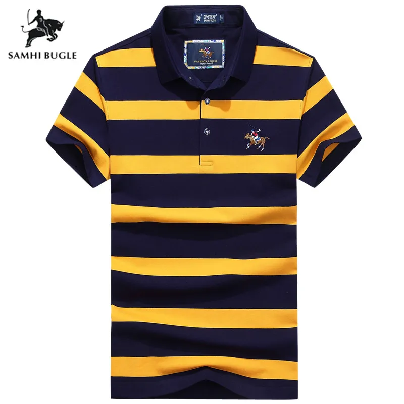 

Men Clothes 2019 Brand Short sleeve Polo Shirt Men Casual & Business Striped Polo Homme Best Gift for Male Polos Para Hombre