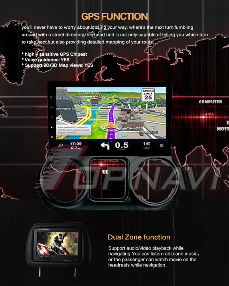 car multimedia gps For Jeep Wrangler 2012