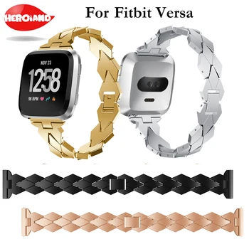

2018 new Luxury Prismatic Steel Watch Band Replacement Strap Bracelet for Fitbit Versa Smart watch Bands Adjustable wrist Band