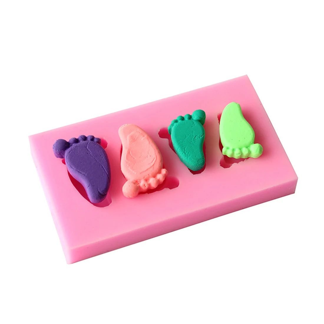 

New Mini Baby Feet Chocolate Cake Decorating Tools DIY Baking Fondant Silicone Mold Footprint Kitchenware Bakeware