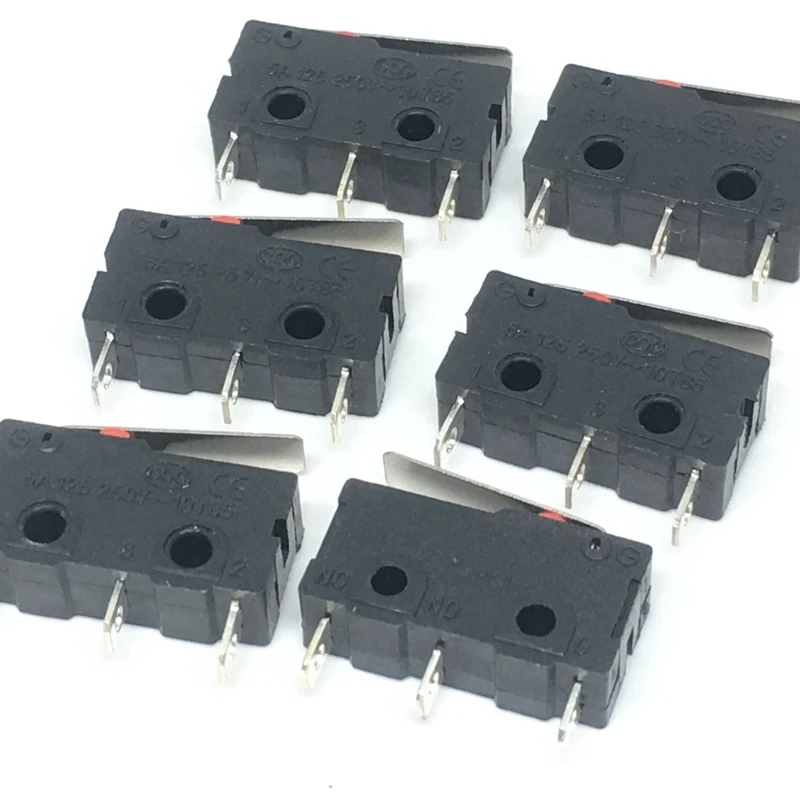 10Pcs Set Mini 3-Pin Tact Switch KW11-3Z 5A 250V Round Handle Clock Microswitch 828 Promotion 1