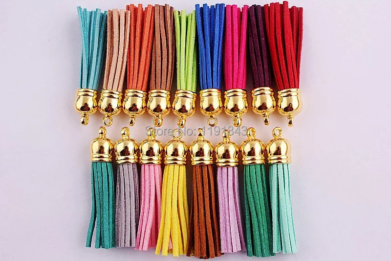 

Kwoi vita Free shipping gold color 59mm Charms Tassels Style mixed Color Assorted Pendants100pcs/lot for kid's necklace making