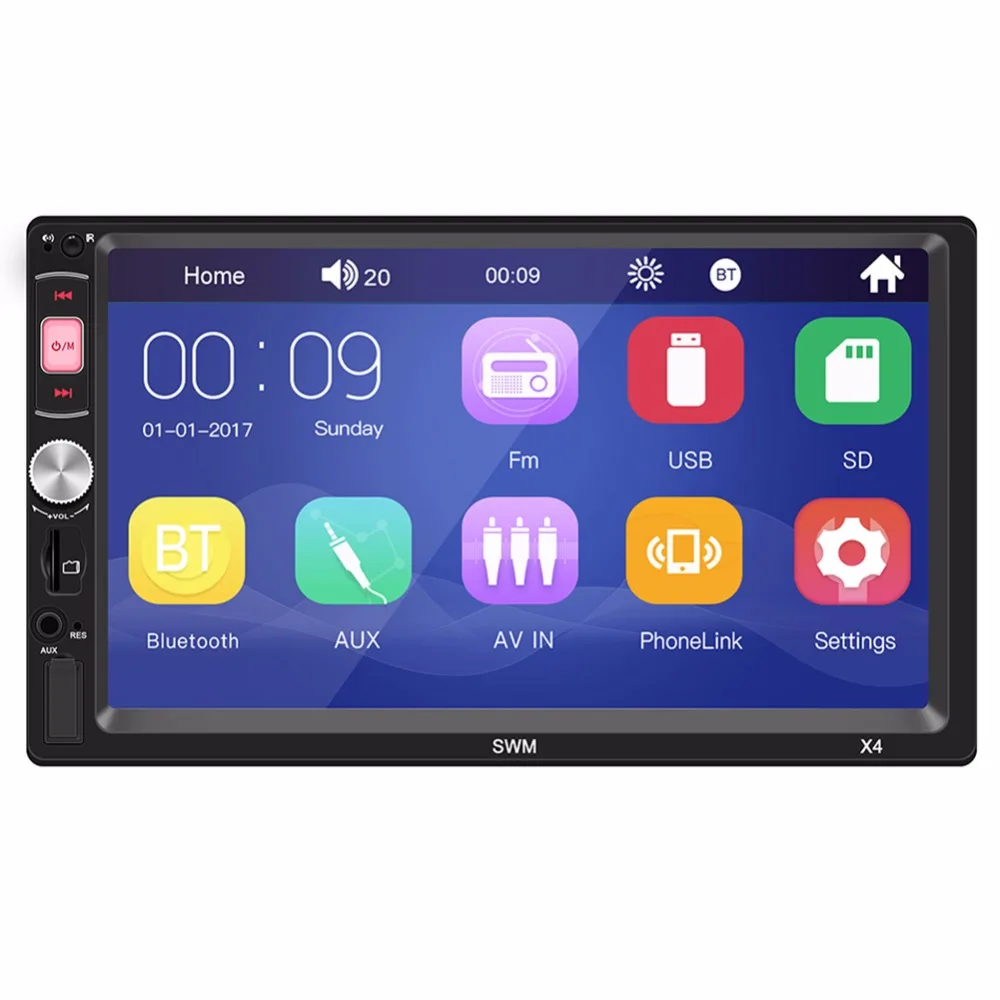 SWM X4 2 Din Car Radio Player 7 inch HD Multimedia Camera Universal MP5 MP4 Autoradio Bluetooth Audio Mirror Link