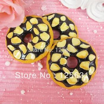 

Kawaii Flatback DIY Resin Doughnut Artificial Miniature Food Cabochons Flat Back Scrapbooking Embellishment Decoration: 40*5mm