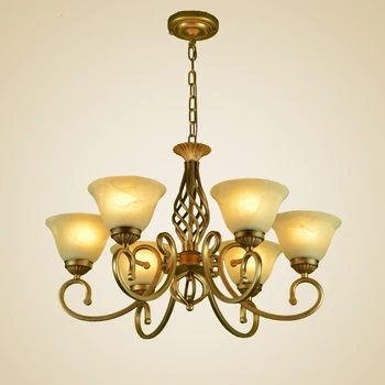 

minimalist art bronze Multiple Chandeliers wrought iron complex classical Chinese bedroom lighting fixtures lampzzp ZX60