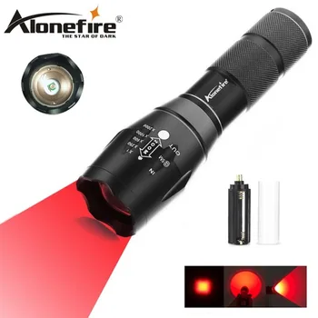 

AloneFire E17 Zoomable Scalable Tactical CREE LED Red Light Flashlight Red Light Hunting Light Red Torch For Fishing Detector