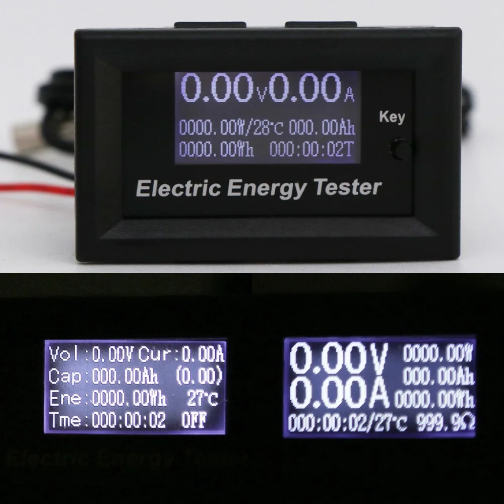 120V 20A цифровой вольтметр постоянного тока измеритель напряжения тока ЖК-тестер зарядного устройства