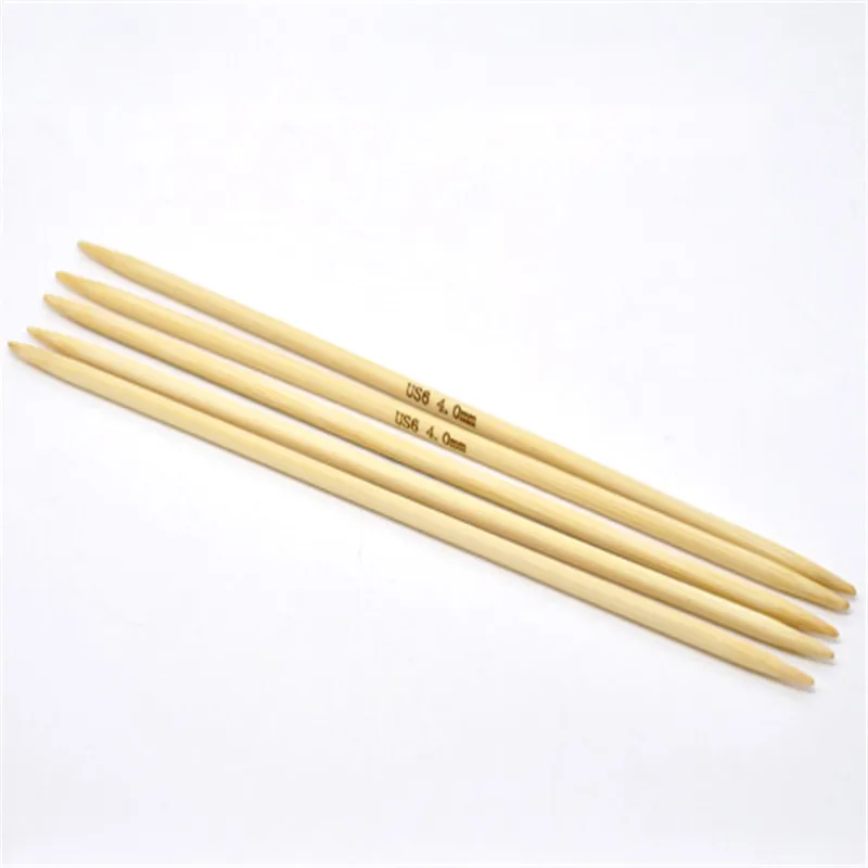 

DoreenBeads 20cm Bamboo Hand Sewing DP Knitting Needle Crochet Hook knitting Needles Set ( US Size 6/4.0mm ) 5PCs/Set