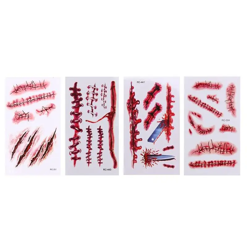 

Disposable Body Water Transfer Decals Halloween Party Waterproof Arm Leg Fake Tattoo Stickers Decor Tools