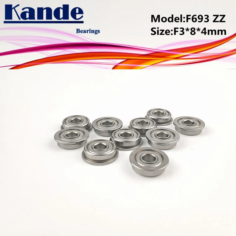 Подшипники Kande F693ZZ 10 шт. ABEC-1 F693 ZZ F693-2Z миниатюрный глубокий шаровой подшипник F3 * 8*4