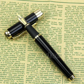 

1 Pc Noblest Fountain Jinhao Dragon 1200 Writing Pen 18KGP Medium Nib Golden New High Quality