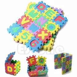 Новый 36 шт. мини-размер головоломка Детский обучающий игрушка Алфавит A-Z буквы цифра Пена Детский ползающий коврик-B116