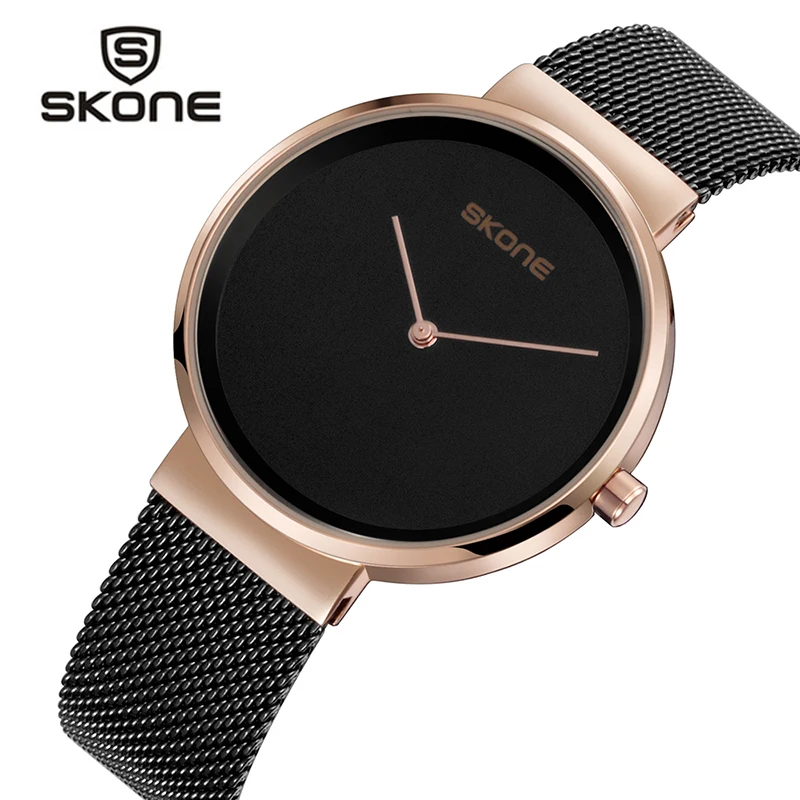 

Skone Watches Casual Fashion Men Watch All Steel Mesh Male Quartz Wristwatch Water Resistant Men Clock relogio masculino