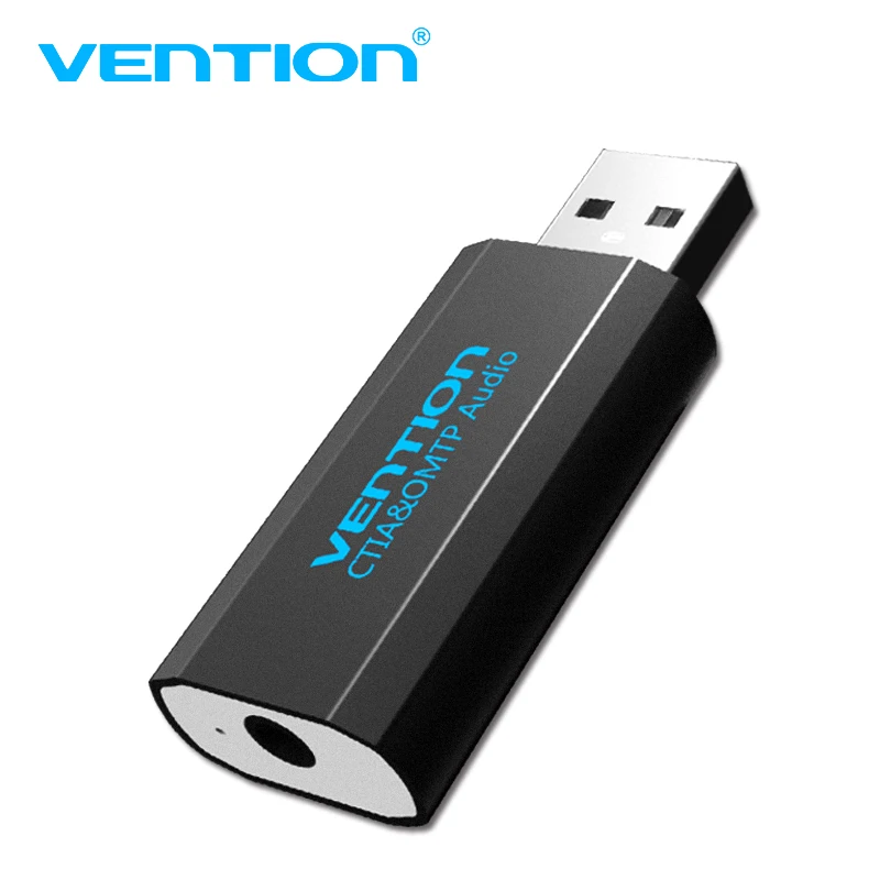 

Vention External Sound Card USB Audio Adapter USB to Jack 3.5mm Converter for Laptop Computer Earphone with Microphone