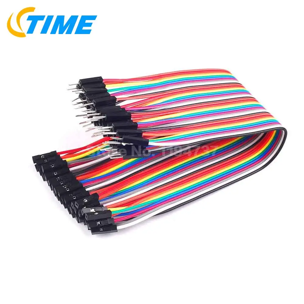 80pcs = 2 Row= 1Lot colorful Dupont Cable 20cm 2.54mm 1pin 1p-1p Female to Male jumper wire for breadboard