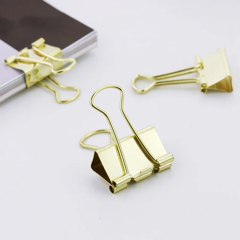 TUTU 10pcs/lot Strong Shade Rose Gold Steel Binder Clips Notes Letter ...