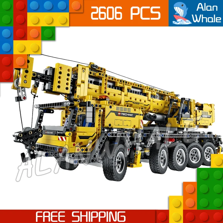 

2606pcs 2in1 Technic Mobile Crane MK II Container Stacker 20004 Figure Building Blocks Toys Machine Compatible with Lago