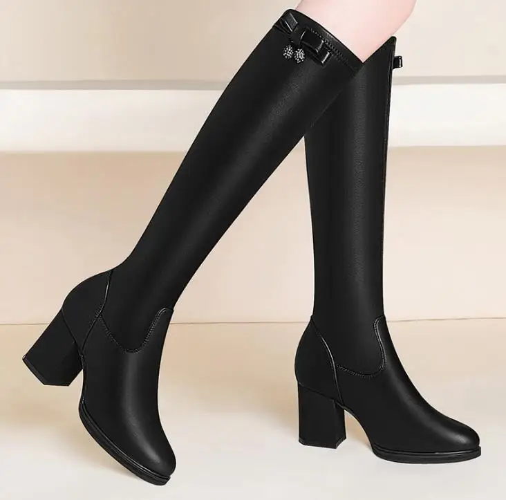 

2017 autumn and winter new European and American fashion boots thick warm boots