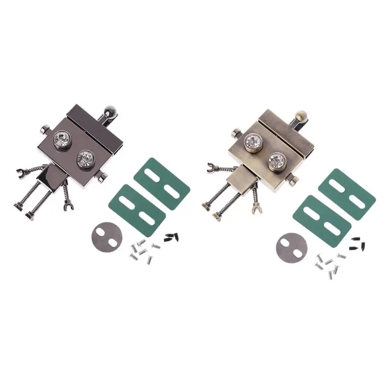 Robot Shape Clasp Turn Locks Metal Hardware For DIY Handbag Shoulder Bag