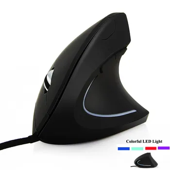 

Vertical Mouse 800/1200/2000 3200 DPI Computer Wired Mause Wrist Rest Protection USB Optical Ergonomic Colorful LED Mice For PC