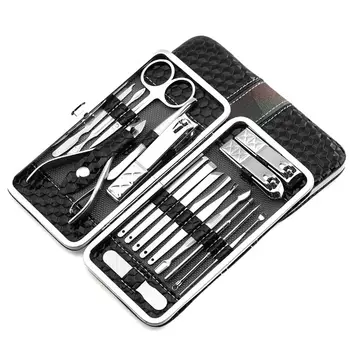 

18Pcs Manicure Pedicure Set Stainless Nail Clippers Kit Cuticle Grooming Beauty Tools SSwell