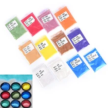 12 цветов здоровая Натуральная Минеральная пудра MICA порошок сделай сам для мыла краситель для мыла макияж тени для век DIY мыло порошок 10 г