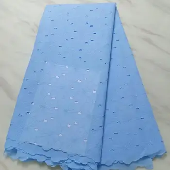 

Latest French Nigerian Laces Fabric 2019 Sky Blue Cotton Lace Tulle African Laces Fabric Wedding African French Tulle Lace