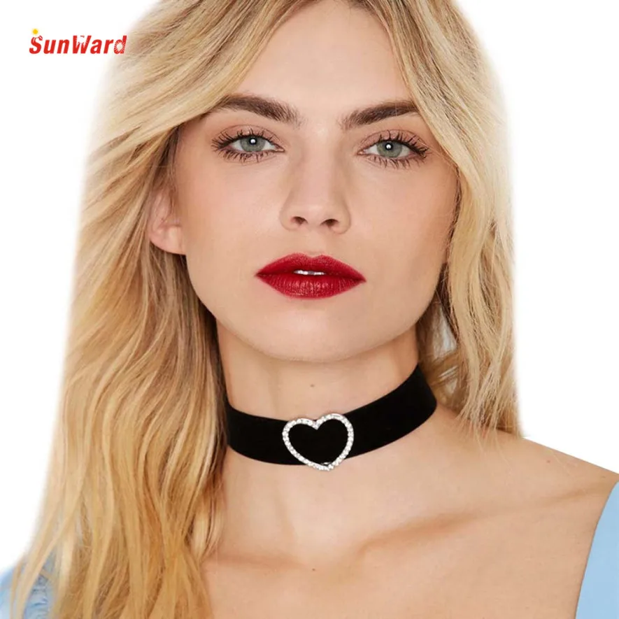 OTOKY Women Girl Black Crystal Choker Wedding Party Chocker Cosplay