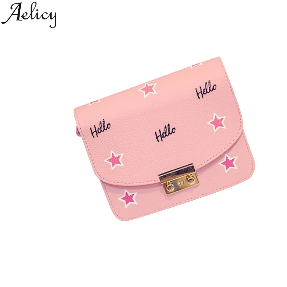 

Aelicy Sweet Cute Shoulder Bags Ladies Letter five-pointed Star Shoulder Bag Small Shopping Bags Pink Women Bag Shoulder Cute