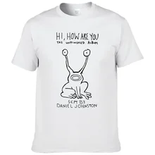 Футболка Nirvana футболка с надписью Kurt Cobain Daniel Johnston Группа панк-рок футболка с надписью Hi How Are You хлопковая Футболка с круглым вырезом#301
