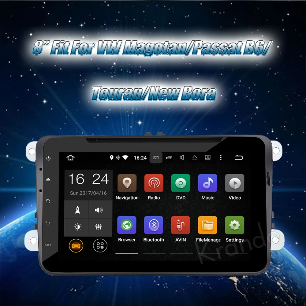 Flash Deal Krando 8" Android 7.1 for Vw MAGOTAN FOR PASSAT B6 FOR TOURAN car navigation multimedia system audio radio gps dvd player 1