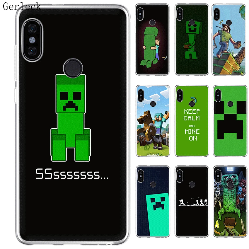 

Silicone Phone Case Tpu For Xiaomi Redmi S2 4A 4X 5 6 6A 7 GO 4 3 3S Prime Pro Cover Creeper Minecraft Casing Cover