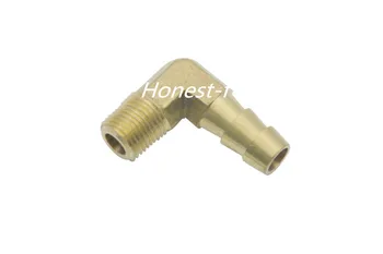 

90 Deg Elbow Brass Barb Fitting 5/16 ID Hose x 1/8" Male NPT Air