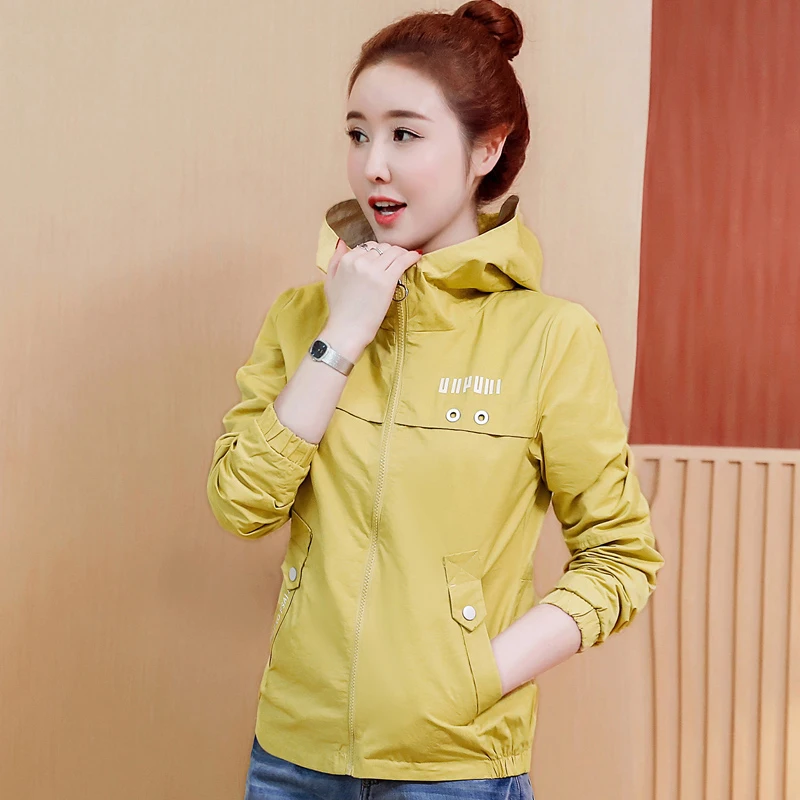 Kulazopper De Femmes Court Nouvelle Décontracté Printemps blue Automne Uniforme Hauts Beige Outwear Femelle Capuche Manches Baseball 2019 Lâche À Ky401 green yellow Veste Longues pink eDEW29YHI