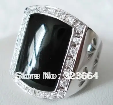 

Noble Obsidian Inlay Crystal Ring Size:9 AAA