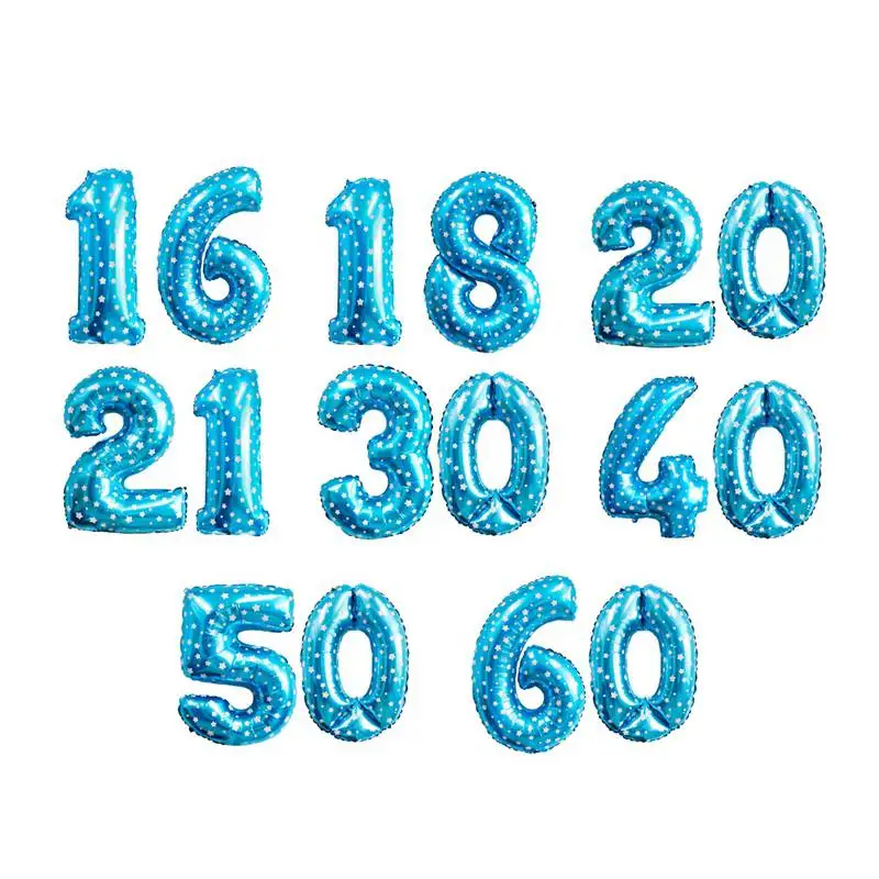 QIFU 32 дюймов золото Фольга воздушные шары сладкий, 16, 18, 20, 21 30 40 50 60 лет с принтом «шары с днем рождения» для взрослых вечерние украшения вечерние воздушные шары - Цвет: Blue