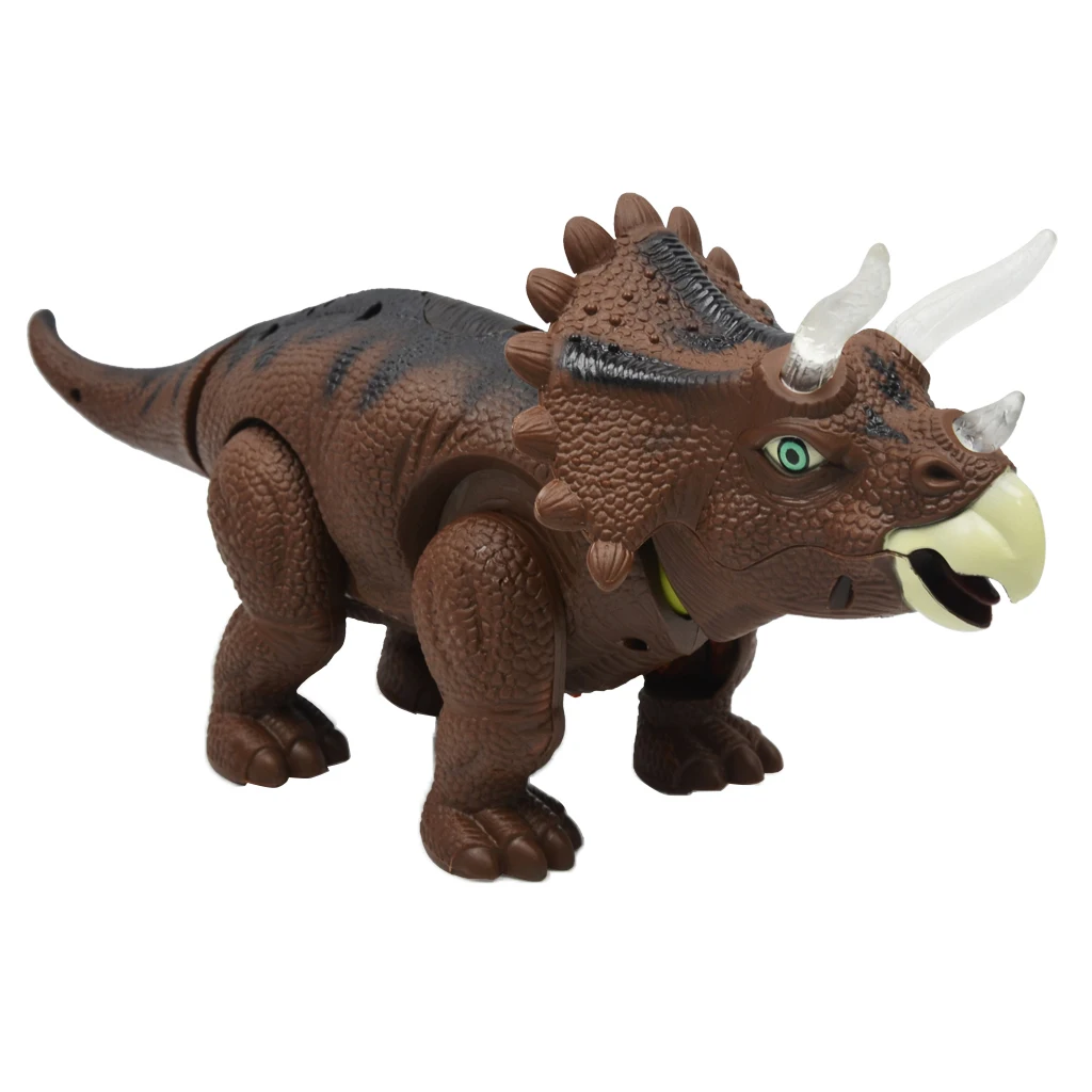 Laying Egg Dinosaur, Walking & Roaring Triceratop Battery Powered Animal with Realistic Sounds & Lights Toy Kid Girls Gifts