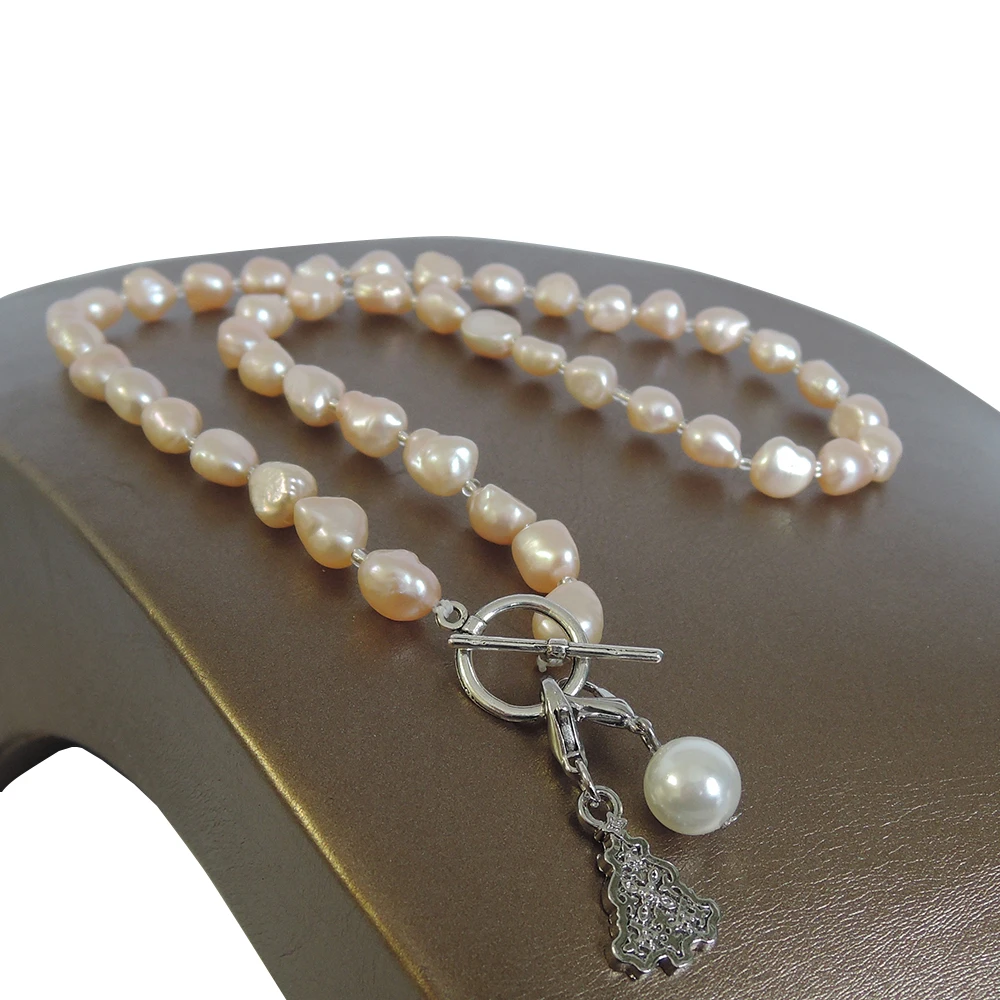 

100% NATURE FRESHWATER PEARL NECKLACE and bracelet,long baroque pearl 7-9 mm,Christmas tree ,Perfume bottle pendant