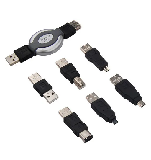 6 in1 USB Adapter Travel Kit Cable to Firewire IEEE 1394 Printer Mini