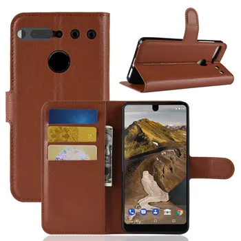 

10pcs/lot Litchi Pattern Flip Magnetic PU Leather Wallet Stand Phone Case For Essential Phone PH-1 Lychee grain cover