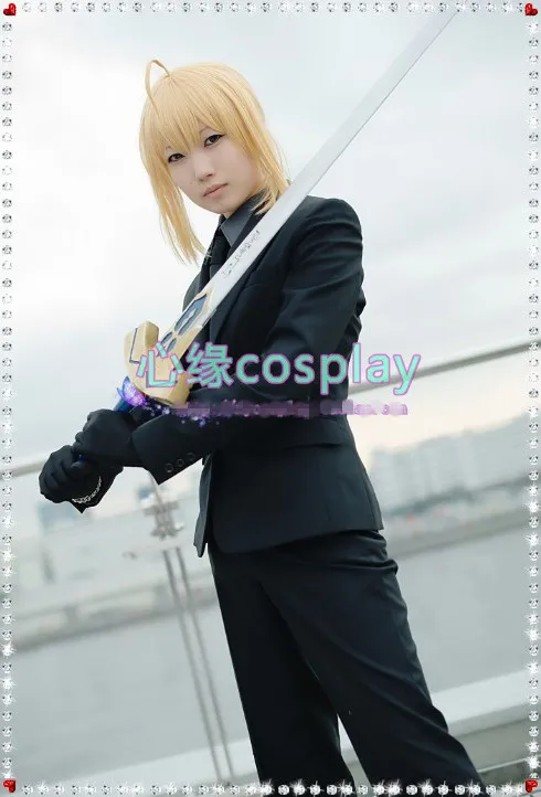 Hot Anime Fate Zero Cosplay Saber Suit Uniform Party Costume Male