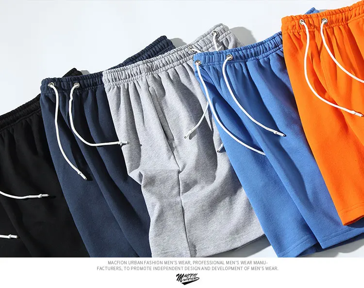Эластичная резинка на талии оранжевый серый черный синий однотонный с кулиской мужские шорты хлопок хип поп свитер уличная спортивная одежда для мужчин