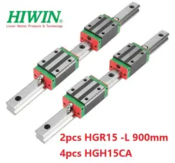 2 шт. 100% оригинал линейная направляющая HIWIN HGR15-L 900 мм + 4 шт HGH15CA узкий блоки для ЧПУ