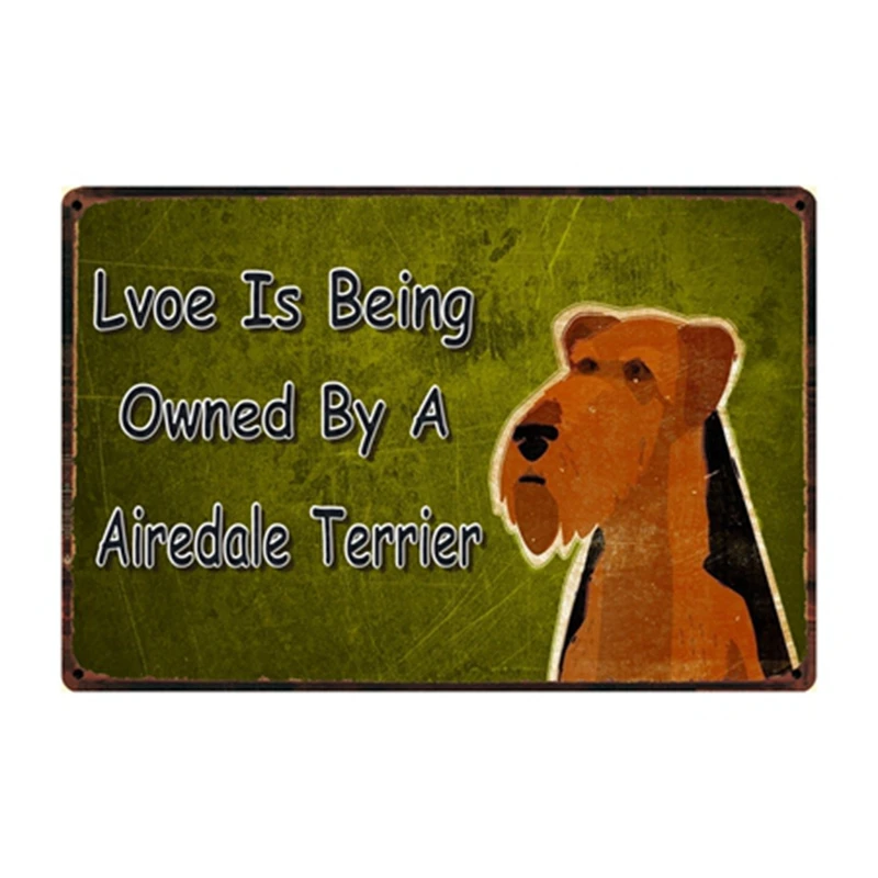 [Kelly66] любовь находится в руках собака боксёр металлический знак оловянный плакат табличка для домашнего декора настенная живопись 20*30 см размер y-2182 - Цвет: y-2195