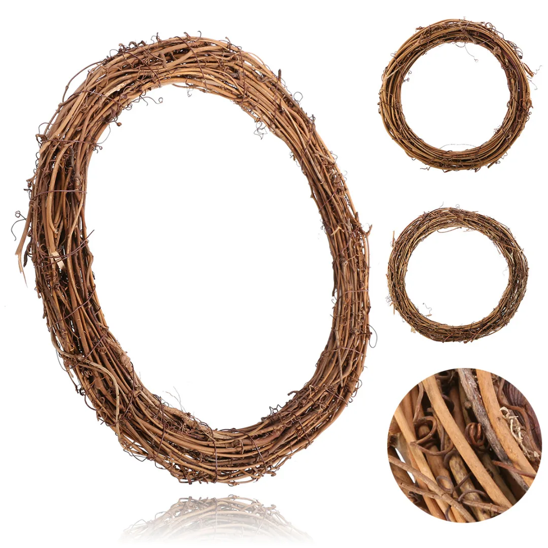 

Natural Dried Wreath DIY Rattan Wreaths Christmas Door Wall Wedding Wreaths Decoration Rattan Wreath 10/15/20/25/30cm