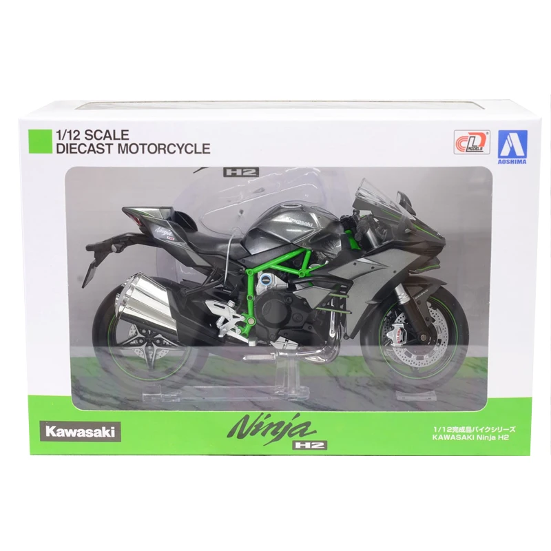 OHS Aoshima 104569 1/12 Ninja H2R Street Ver. Масштаб готовой литья под давлением мотоциклов Модель